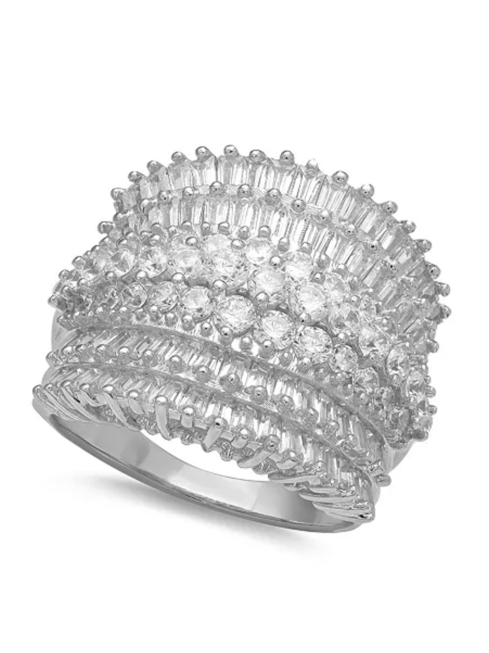 Giani Bernini Silver Multi-Row CZ Statement Ring 6
Cubic Zirconia - Picture 7 of 15